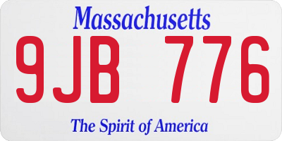 MA license plate 9JB776