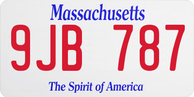 MA license plate 9JB787