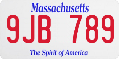 MA license plate 9JB789