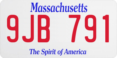 MA license plate 9JB791