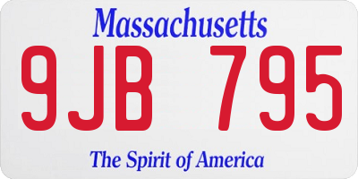 MA license plate 9JB795