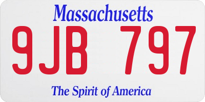 MA license plate 9JB797