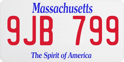 MA license plate 9JB799