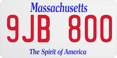 MA license plate 9JB800