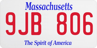MA license plate 9JB806