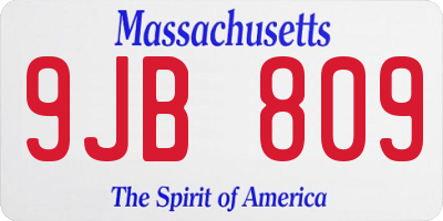 MA license plate 9JB809