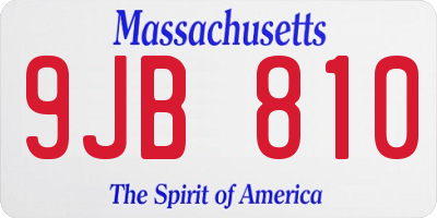 MA license plate 9JB810