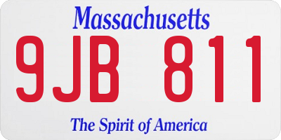 MA license plate 9JB811