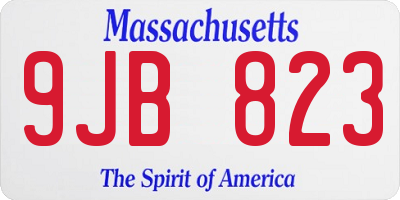 MA license plate 9JB823