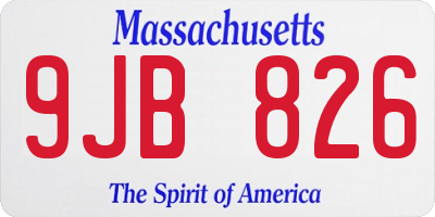 MA license plate 9JB826