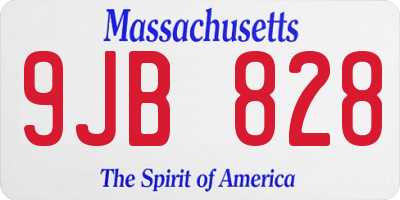 MA license plate 9JB828