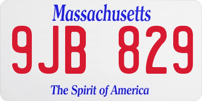 MA license plate 9JB829