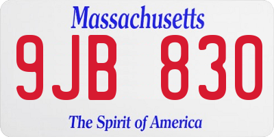 MA license plate 9JB830