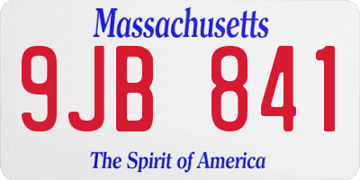 MA license plate 9JB841