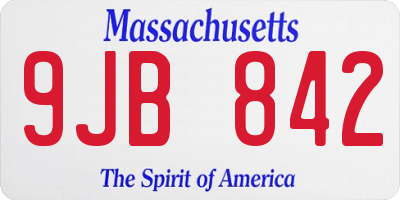 MA license plate 9JB842