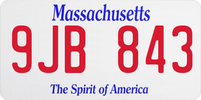 MA license plate 9JB843
