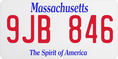 MA license plate 9JB846