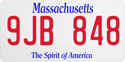 MA license plate 9JB848