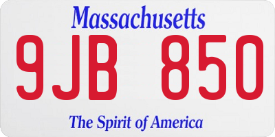 MA license plate 9JB850