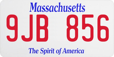 MA license plate 9JB856