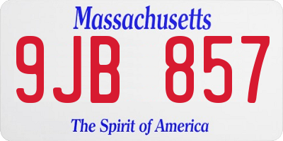 MA license plate 9JB857