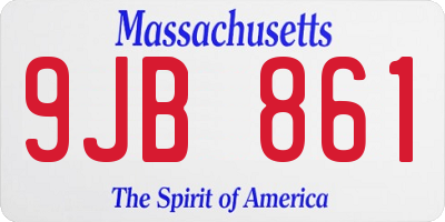MA license plate 9JB861