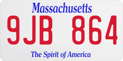 MA license plate 9JB864