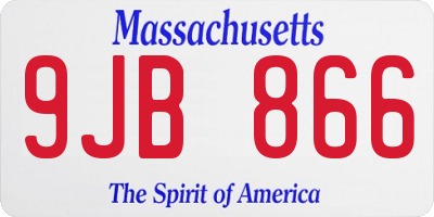 MA license plate 9JB866