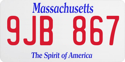MA license plate 9JB867