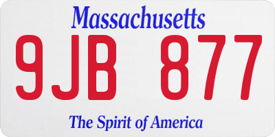 MA license plate 9JB877