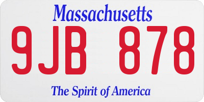 MA license plate 9JB878