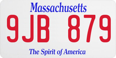 MA license plate 9JB879