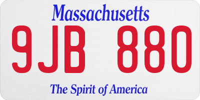 MA license plate 9JB880