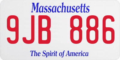 MA license plate 9JB886