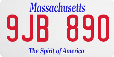 MA license plate 9JB890
