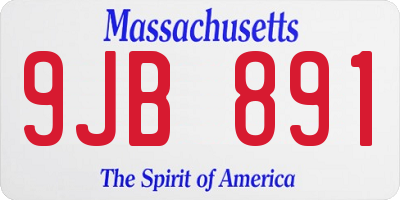 MA license plate 9JB891