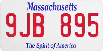 MA license plate 9JB895