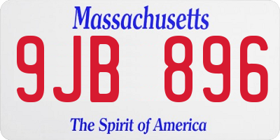 MA license plate 9JB896