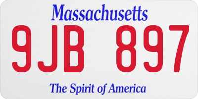 MA license plate 9JB897