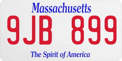 MA license plate 9JB899