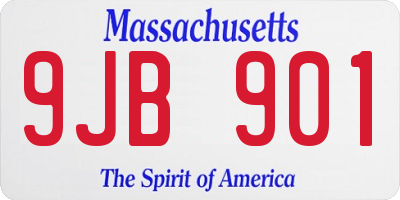 MA license plate 9JB901