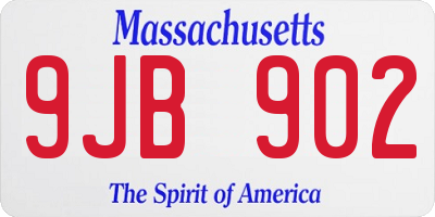MA license plate 9JB902