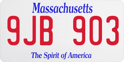 MA license plate 9JB903