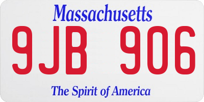 MA license plate 9JB906