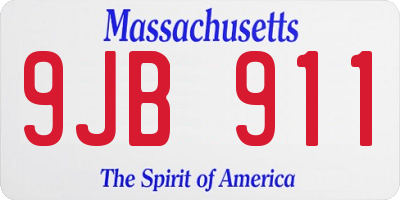 MA license plate 9JB911