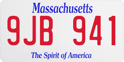 MA license plate 9JB941