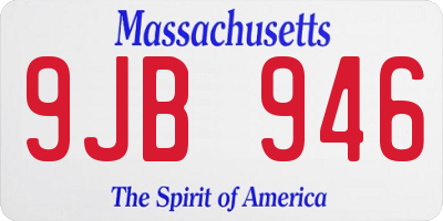 MA license plate 9JB946