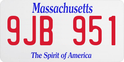 MA license plate 9JB951