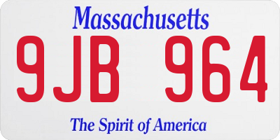MA license plate 9JB964