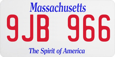MA license plate 9JB966